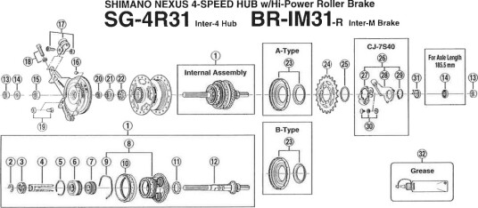 Shimano Nexus akselmutter M9 SG-4R31