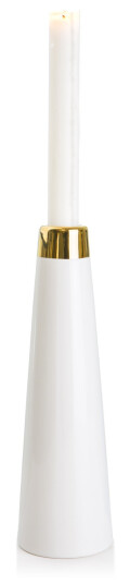 Enjoy Design Lysestake hvit/gull H:24 Ø:7cm Enjoy Design Lysestake hvit/gull H:24 Ø:7cm