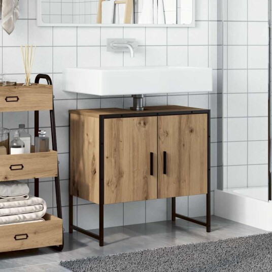 vidaXL Badeservantskap artisan eik 60x33x60 cm konstruert tre vidaXL Badeservantskap artisan eik 60x33x60 cm konstruert tre