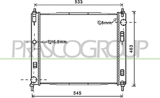 PRASCO DS300R003 Radiator motorkjøling