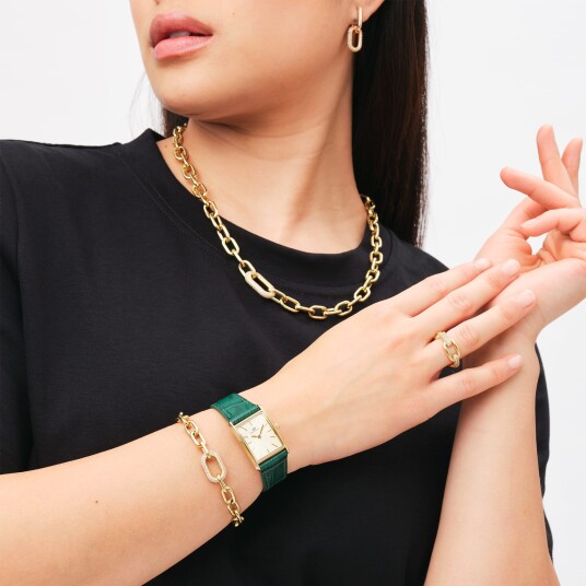 Daniel Wellington DW Watch Bound Crocodile Champagne Sunray Gold 32x22mm