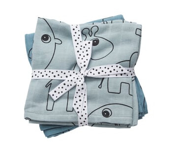 Done by Deer ™ Burp Cloth 2-Pack Kontur Blå Done by Deer ™ Burp Cloth 2-Pack Kontur Blå