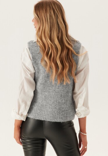 Vero Moda Vmnovah Rib Sl V-Neck Vest Noos Grey XL