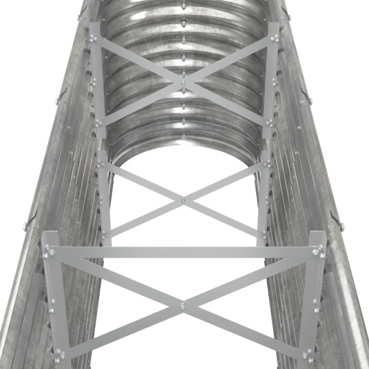 vidaXL Plantekasse pulverlakkert stål 332x40x68 cm sølv