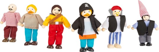 Small Foot Legler Petites Piratdukker, 11 cm, 6 stk - 5+ År