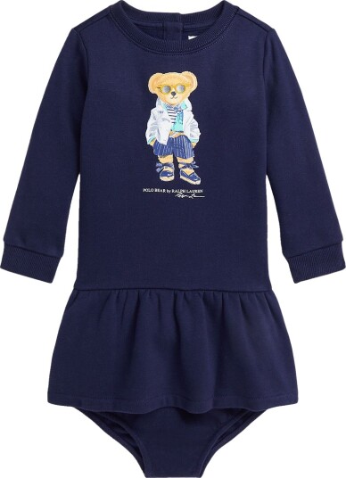 Polo Ralph Lauren Kjole m. Bloomers Navy m. Kosedyr Polo Ralph Lauren 1 år 80 Kjole Blå