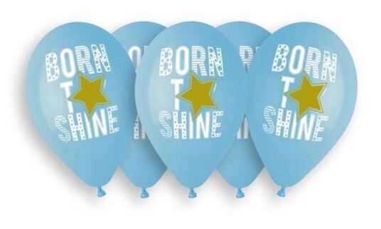 Gemar lateksballonger BORN TO SHINE BOY 33cm 5stk