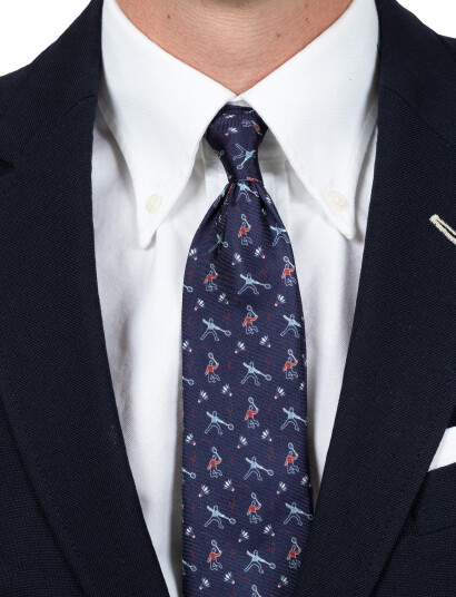 AN IVY Navy Silk Badminton Player   Navy   ONE SIZE