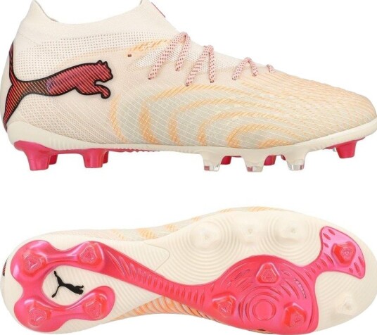 PUMA Future 9 Ultimate Ag The Arrival Sukkermandel/PUMA White/ultra Red/PUMA Svart Kvinner Kunstgress (Ag) størrelse 38½ PUMA Future 9 Ultimate Ag The Arrival Sukkermandel/PUMA White/ultra Red/PUMA Svart Kvinner Kunstgress (Ag) størrelse 38½