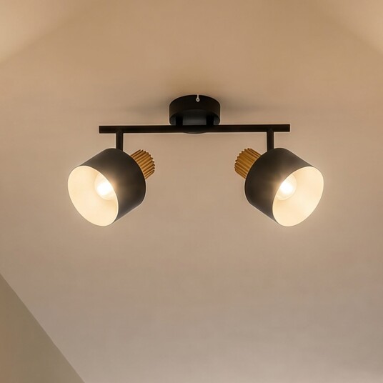 Taklampe Lindby Lenja dimmbar Svart Stue Metall Moderne 12 23.4 Svart