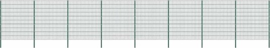 vidaXL Gjerdepanel med stolper jern 1385x200 cm grønn