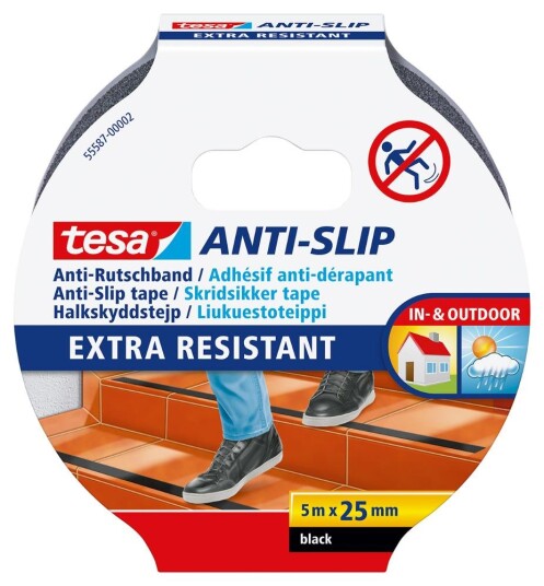 tesa Anti-Slip Tape 5m x 25mm Svart tesa Anti-Slip Tape 5m x 25mm Svart