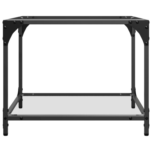 Sofabord med gjennomsiktig glassplate 50x50x40 cm stål 845970