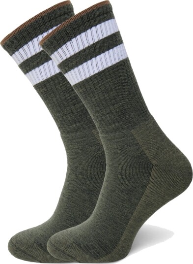 Alpacasocks&Co Merino Casual Stripes 2 Pack   Green   45 48