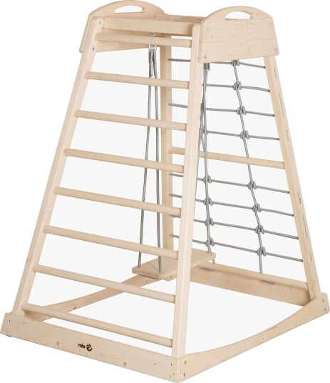 Roba Montessori Innendørs Leketårn med Huske, Natural/Grey