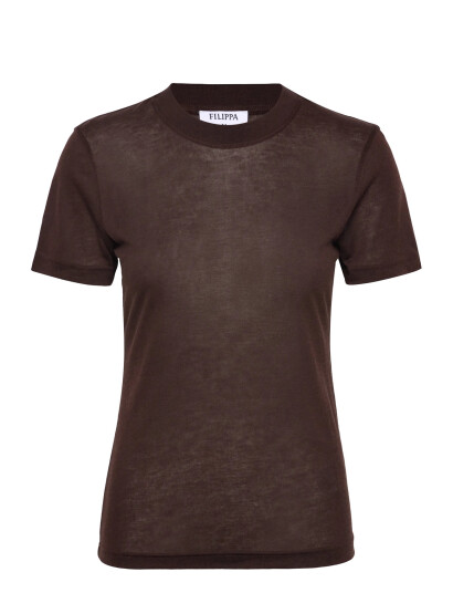 Filippa K Lyocell Cashmere Tee   Brown   S