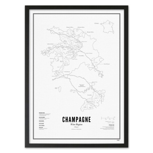 Plakat vinregion Champagne 40x50 cm Plakat vinregion Champagne 40x50 cm