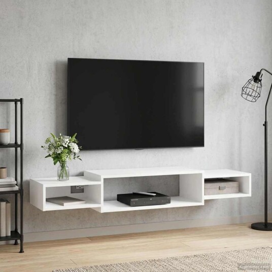 vidaXL Vegghengt TV-skap Veggmontert Hvit 140 x 28 x 21 cm