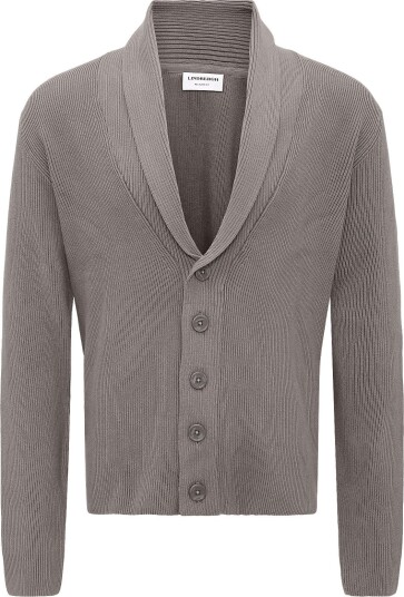 Lindbergh Rib Shawl Collar Cardigan GREY STONE L