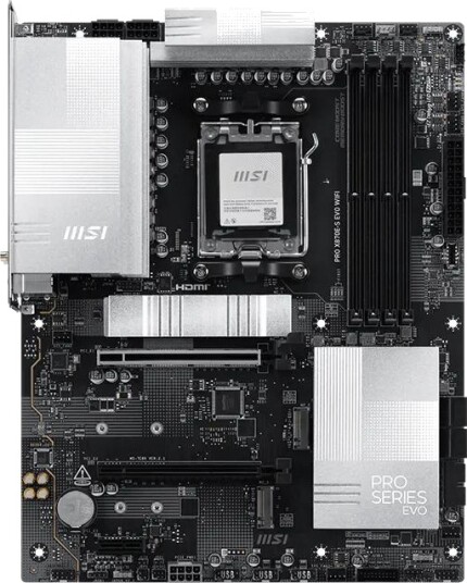 MSI Pro X870E-S EVO Hovedkort med WiFi 7, Socket AM5 og ATX MSI Pro X870E-S EVO Hovedkort med WiFi 7, Socket AM5 og ATX