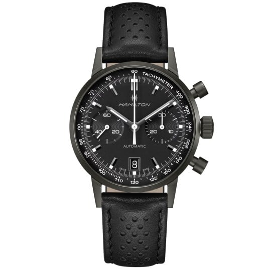 Hamilton Herreklokke H38446730 American Classic Intra matic Sort/Lær Hamilton Herreklokke H38446730 American Classic Intra matic Sort/Lær