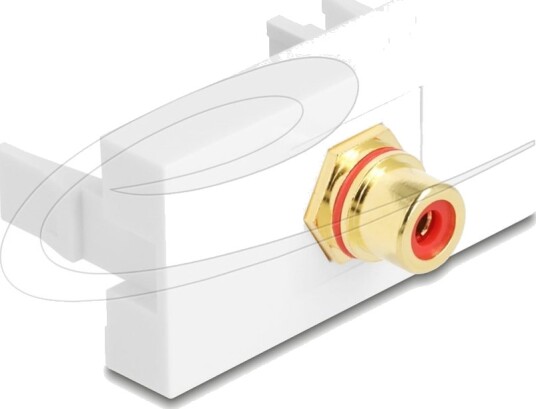 Delock Easy 45 Trykklåsmodul Gold Plated Rca 1 Gang Rød Hvit