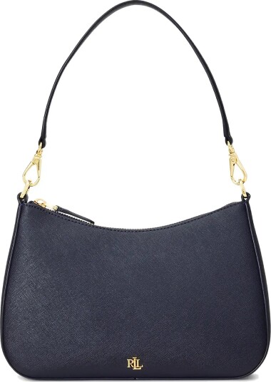 Lauren Ralph Lauren Crosshatch Leather Medium Danni Bag   Navy   