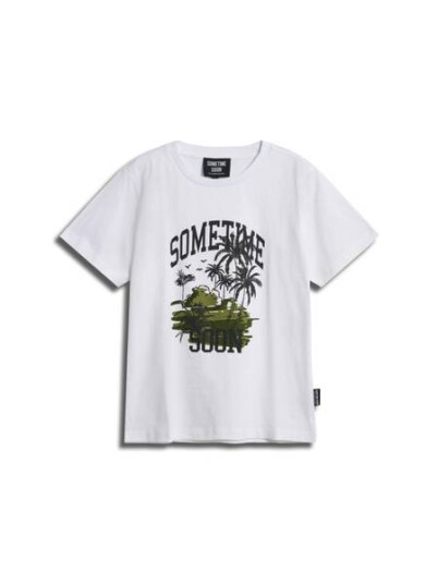 Sometime Soon Palm t-skjorte - bright white