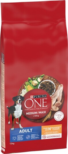 Purina One Tørrfôr Adult Medium Maxi Sparepakke Kylling 2 X 12 kg