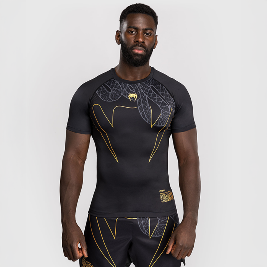 Venum Serpenti Rashguard Kort Erme Svart Sølv Gull Svart/Silver/Guld X large
