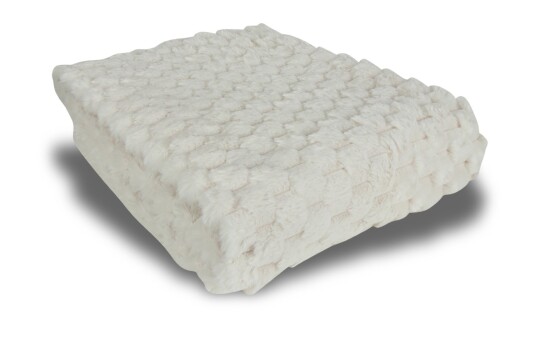 Nordstrand Home Pledd 135x190 cm Hvit teppe med eksklusiv vaffelstruktur Fake fur Ekstra myk