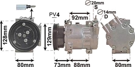 AC kompressor VAN WEZEL 1501K705