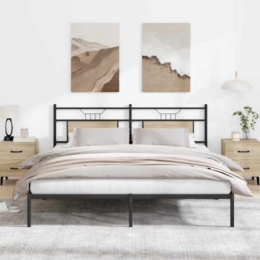 Sengeramme uten madrass sonoma eik 183x203 cm konstruert tre