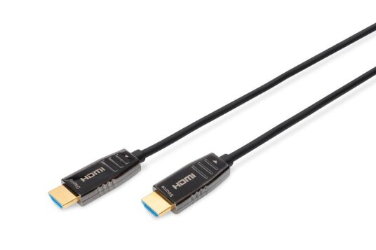Digitus 30m HDMI AOC Hybridkabel 8K 60Hz med Ethernet - Svart