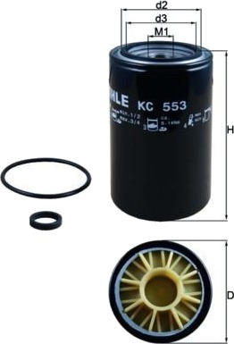 Drivstoffilter MAHLE KC 553D