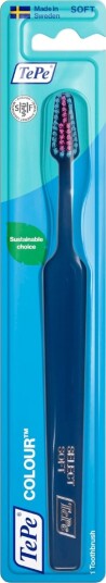 TePe Colour Select Soft Tannbørste 1 stk.  skånsom, effektiv og bærekraftig munnpleie MØRKE BLÅ