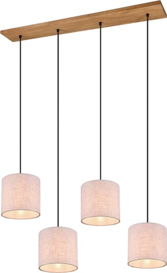 Trio Lighting Elmau taklampe 4L E27 tre/beige -