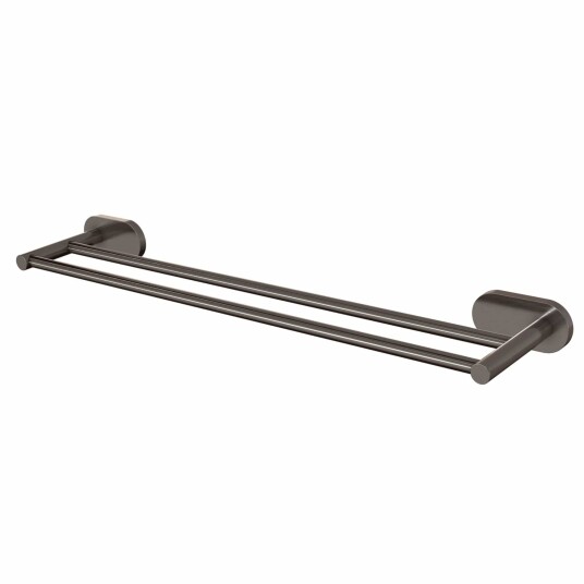 Vikingbad Luna Rund Dobbel Håndklestang B65cm Børstet grå Vikingbad Luna Rund Dobbel Håndklestang B65cm Børstet grå