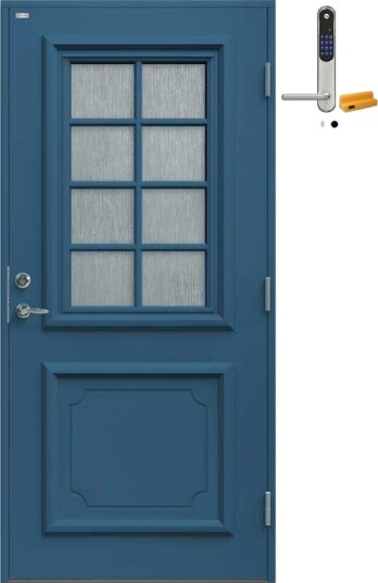 Ytterdør Diplomat Svea Cotswold Glass med Yale Doorman Classic Home