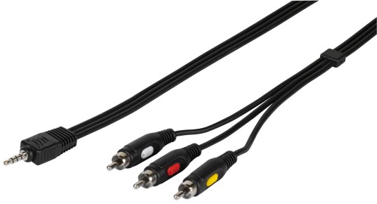 Vivanco 47/70 01 Lydkabel 2 M 3 X RCA 3.5mm Sort