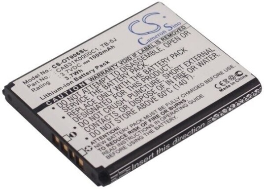 Alcatel Batteri (1000 mAh 3.7 V) passende til Alcatel One Touch 906