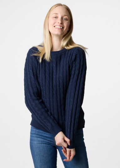 Seaside Tampa Cabel Knit W Navy 38 Strikket