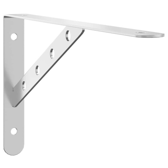 Hyllebraketter 4 stk 30x2,5x15,5 cm sølv rustfritt stål