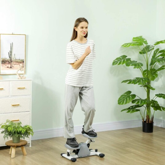 Mini stepper for hjemmet med LCD skjerm opp ned stepper med sklisikre pedaler stepper hjemmetrener opptil 100 kg for beintren