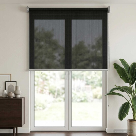 vidaXL Utendørs Rullegardin 90% UV-blokk Svart 80 x 230 cm HDPE