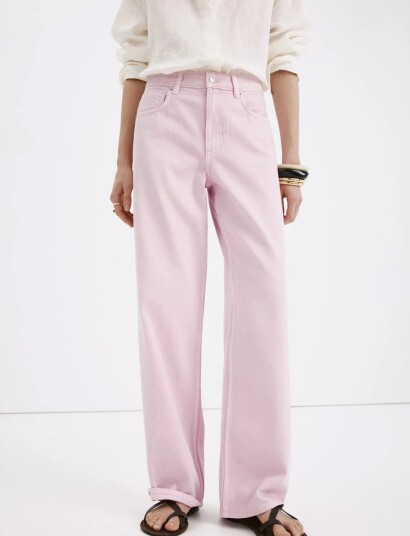 Mango Straight Low Waist Jeans Pink 38