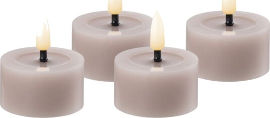Edelweiss LED telys 4,5x2,5 cm 4 stk pastel rose Edelweiss LED telys 4,5x2,5 cm 4 stk pastel rose
