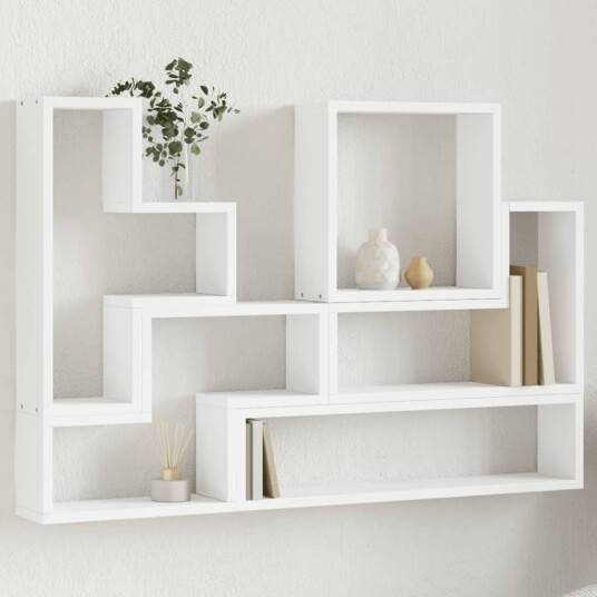 Vegghylle hvit 96x12x64 cm sponplate Vegghylle hvit 96x12x64 cm sponplate