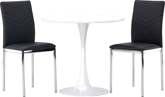 Venture Home Spisegruppe Hamden med 2 stk stoler Lily Svart Venture Home Spisegruppe Hamden med 2 stk stoler Lily Svart