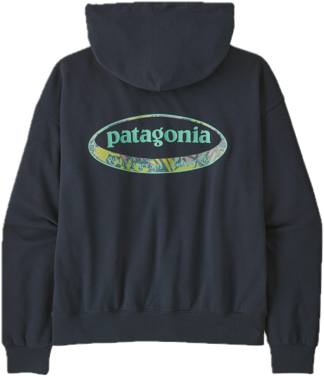 Patagonia W"s "95 Oval Logo Daily Hoody Smolder Blue: Moon Tripper XL